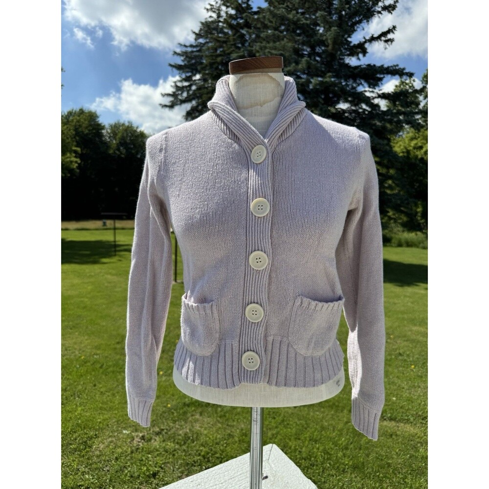 Y2K Lauren Ralph Lauren LRL Knit Cardigan Sweater Light Pink Button Up Medium